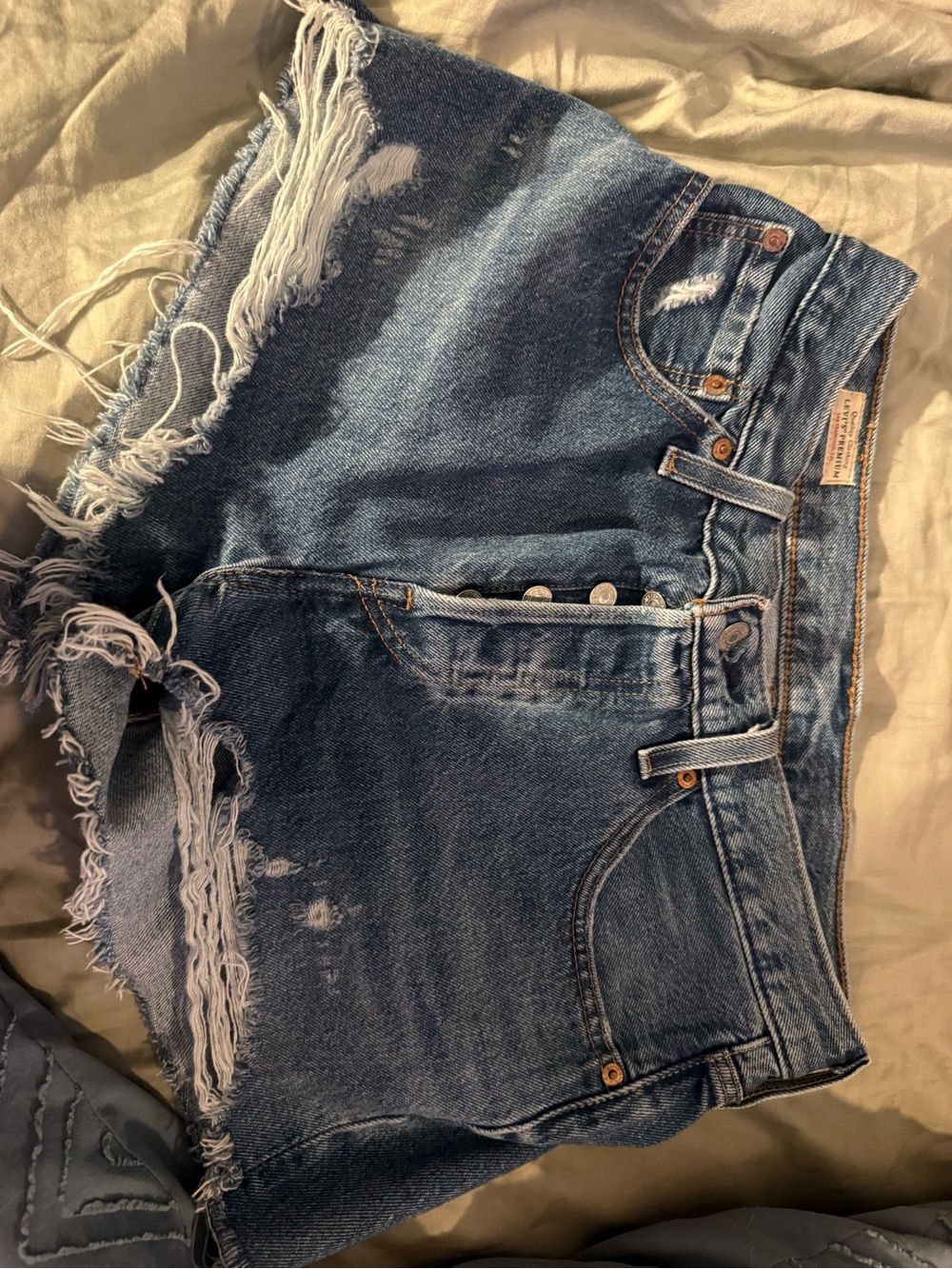 Levi's Distressed Blue Cutoff Jean Shorts